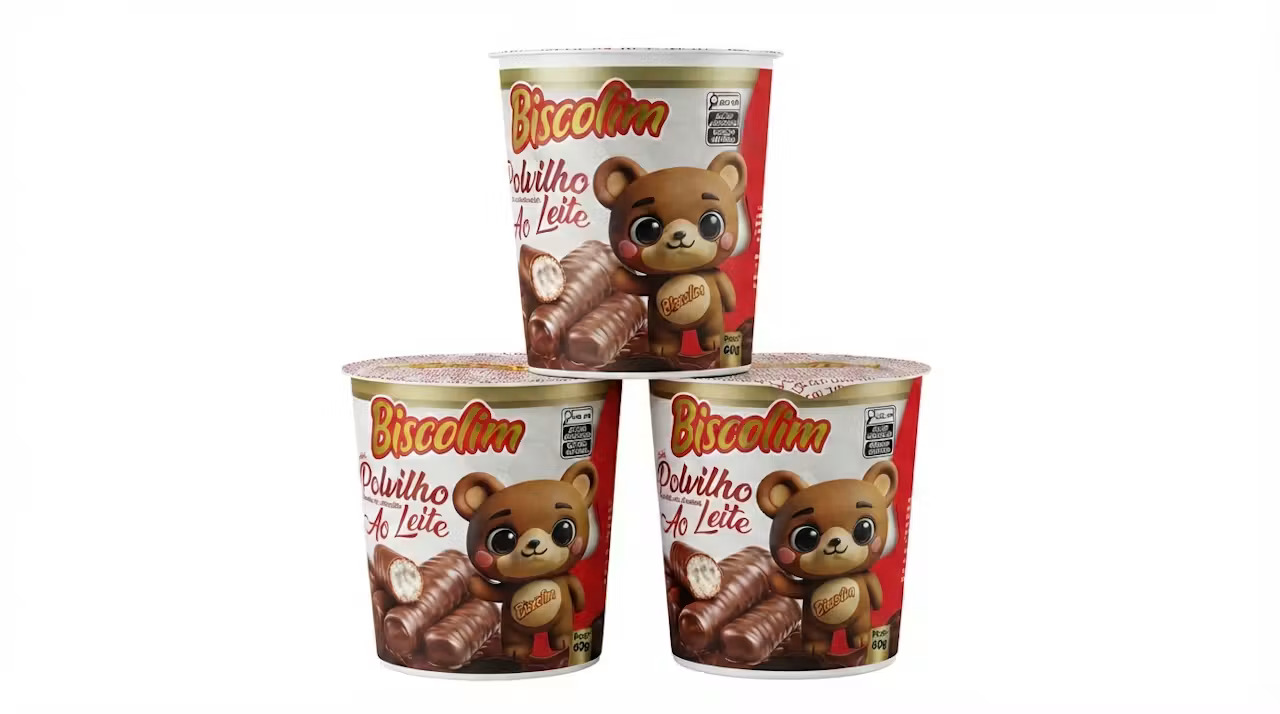 Biscoito coberto com chocolate ao leite